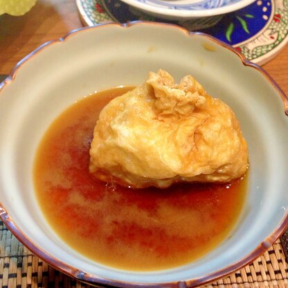 レンジで簡単♪油揚げの卵巾着　柚子胡椒風味♪